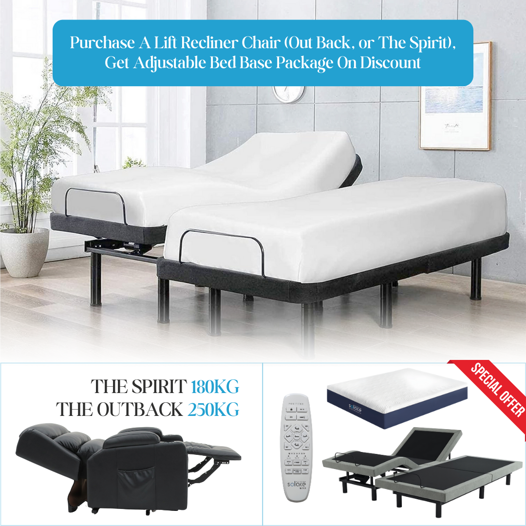 Triple Comfort Bundle: Recline Chair, Ruby Adjustable Bed Base, & Himalayan Mattress