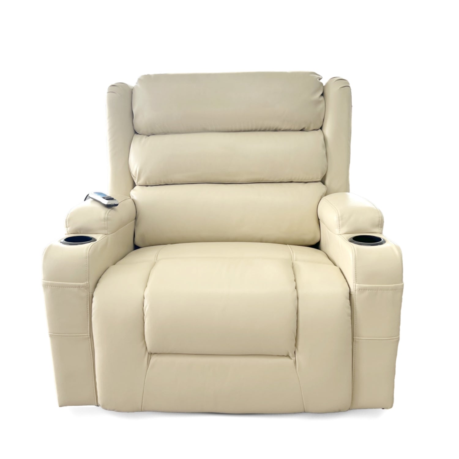 OUT BACK Lift Recliner Chair Extra Large 75cm Seat Width 250kg Lift Higher Leg Lift, 3-Years Warranty - (Beige Leather)