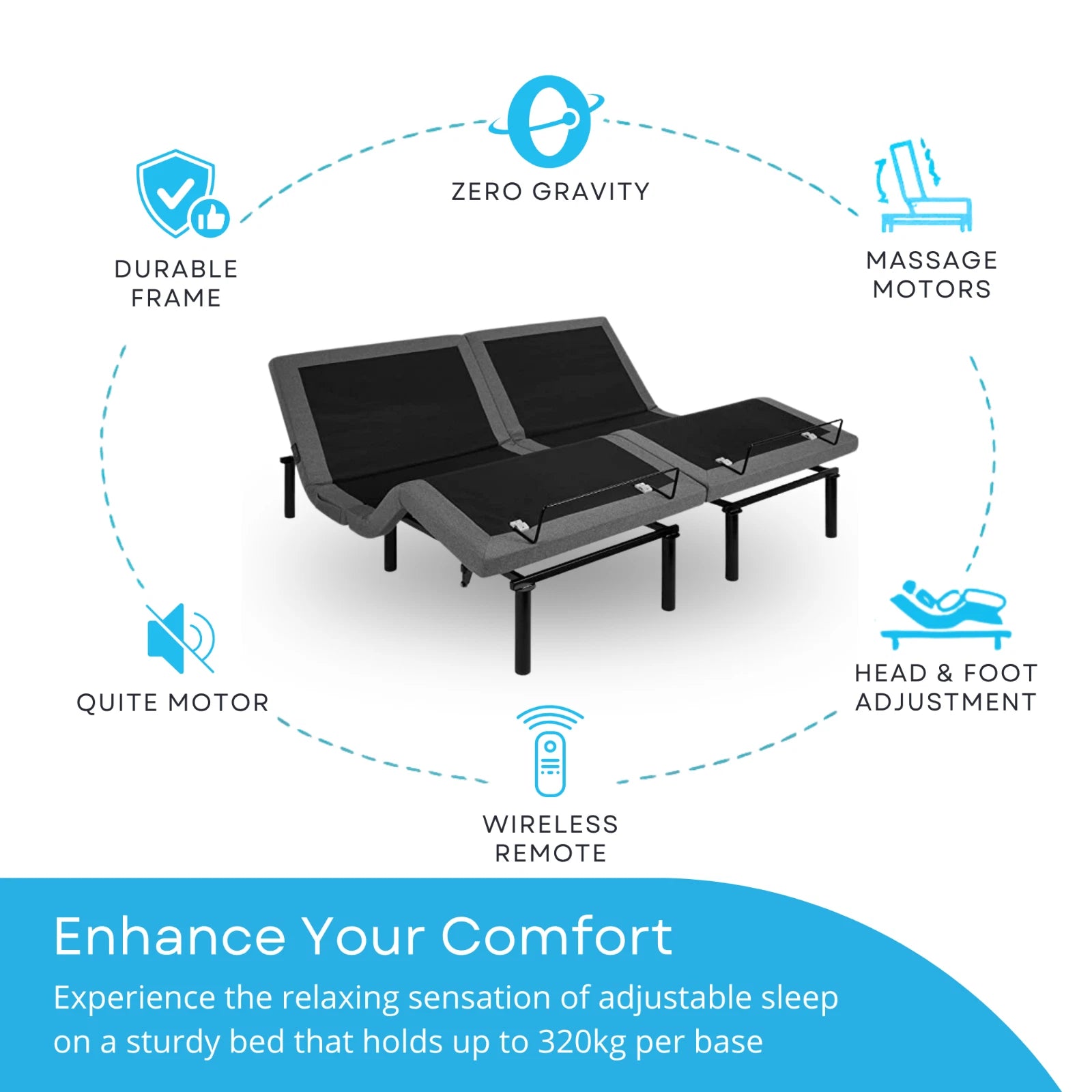 Ruby Adjustable Bed Base with CopperFlex Mattress - LIMITED TIME OFFER