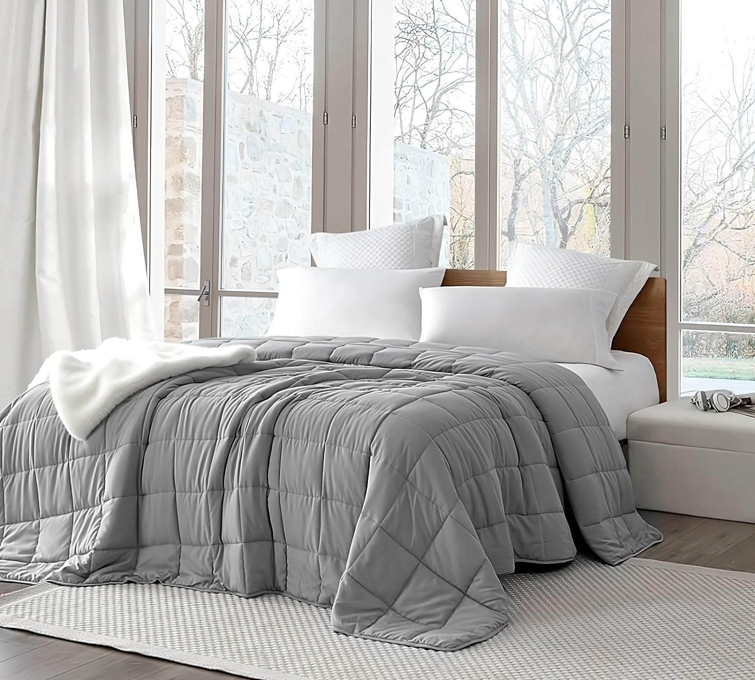 Weighted Blanket 12kg (240x260cm) Super King, Biggest Size in The Market, Heavy Duvet Calming Throw Blanket with Glass Beads for Calming and Relaxation