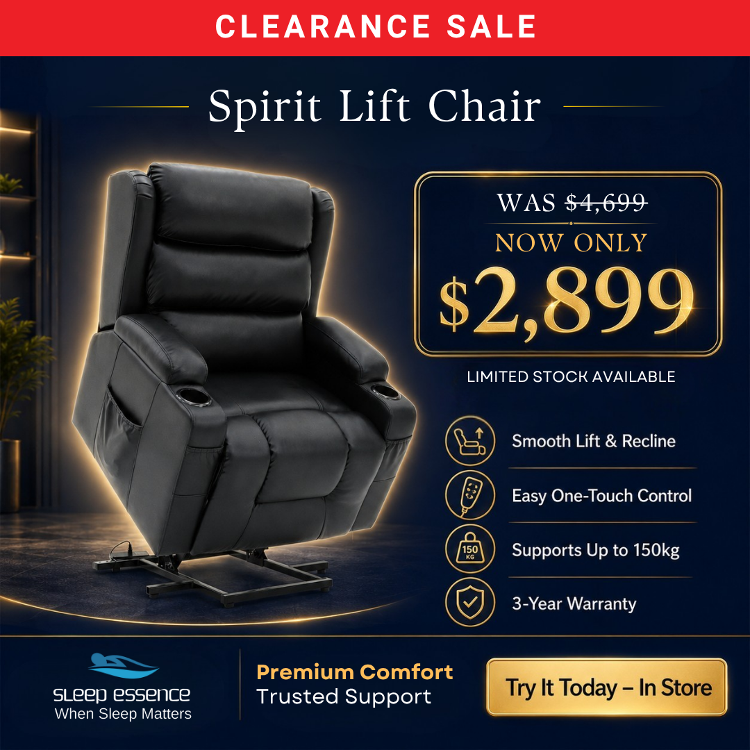THE SPIRIT Lift Recliner Chair - 150kg Lift Capacity, Higher Leg Lift, 3-Years Warranty - (Black Leather)