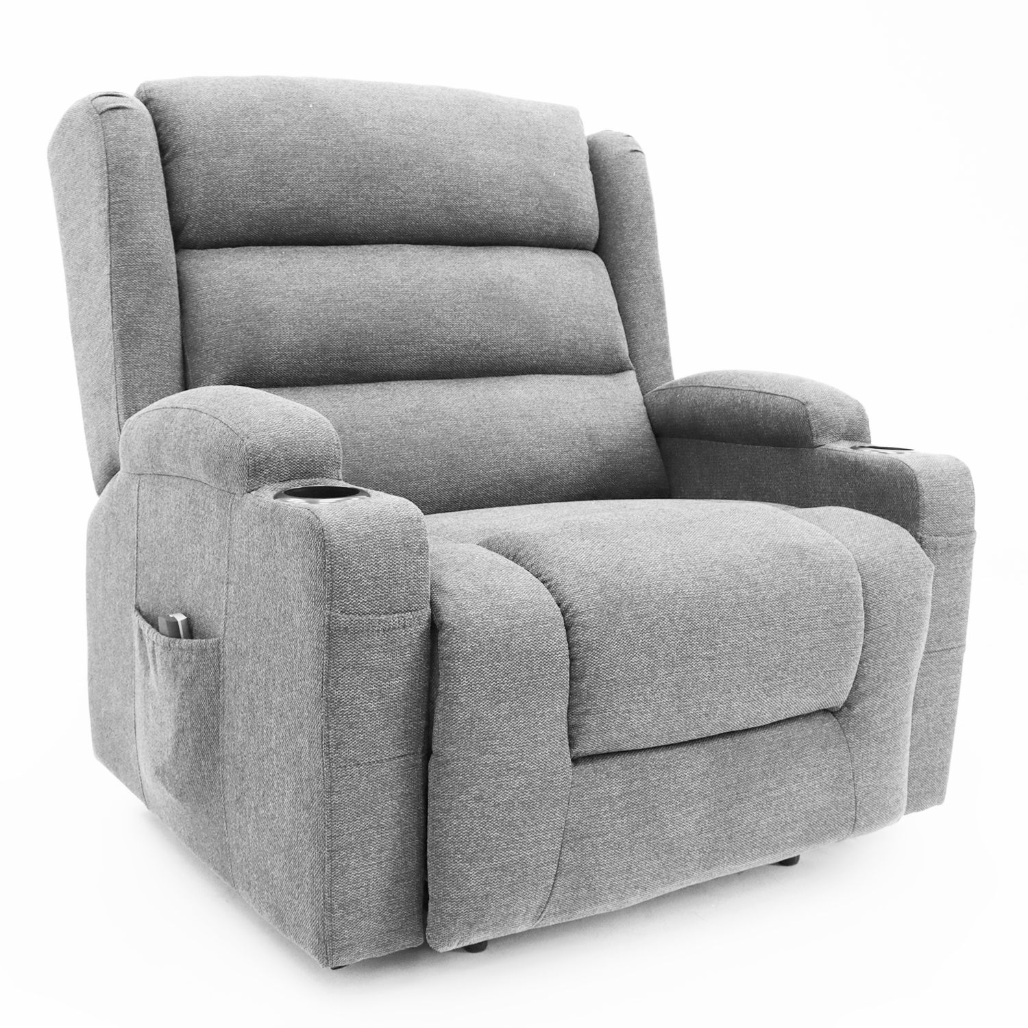 OUT BACK Lift Recliner Chair Extra Large 75cm Seat Width 250kg Lift Higher Leg Lift 3-Years Warranty - (Grey Fabric)