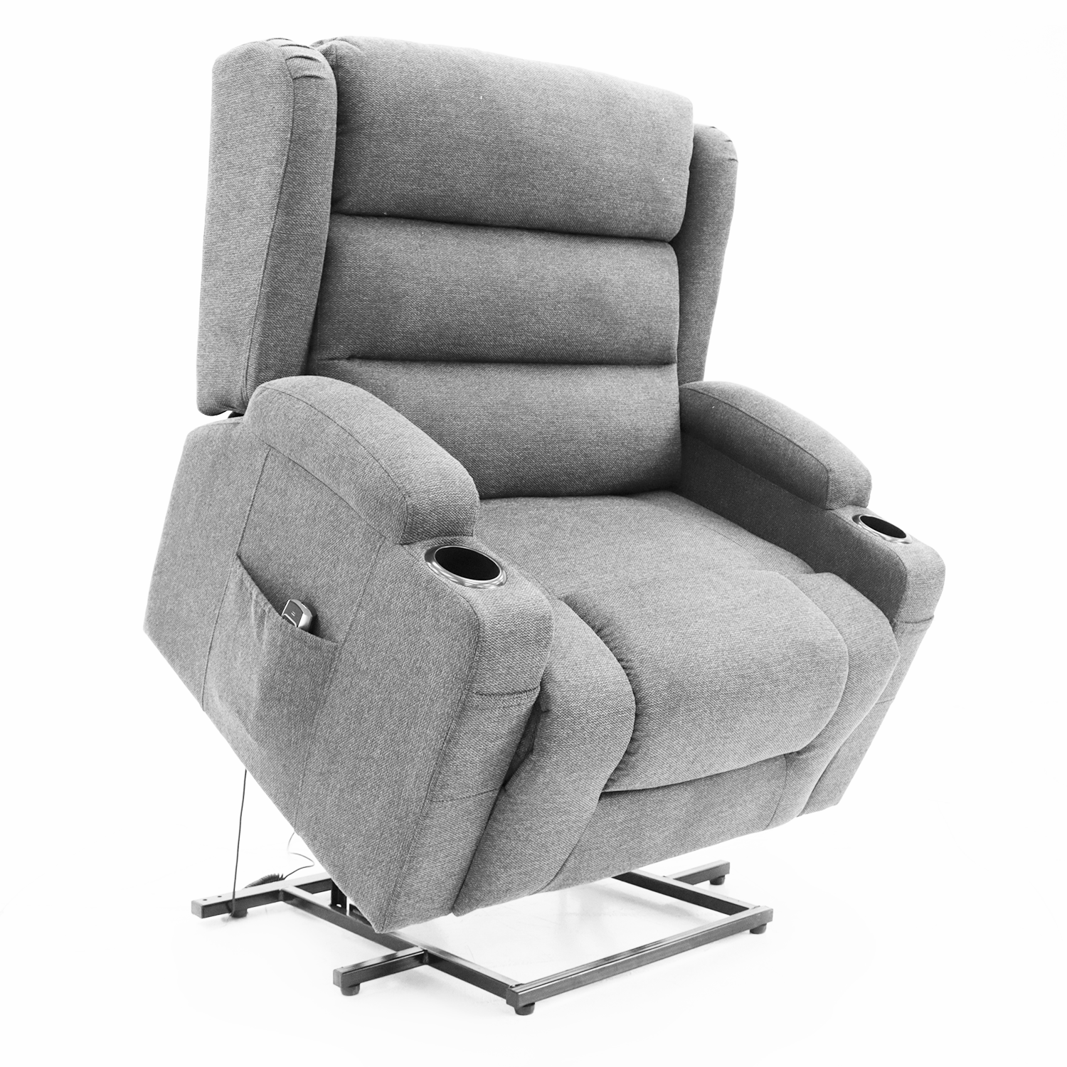 OUT BACK Lift Recliner Chair Extra Large 75cm Seat Width 250kg Lift Higher Leg Lift 3-Years Warranty - (Grey Fabric)