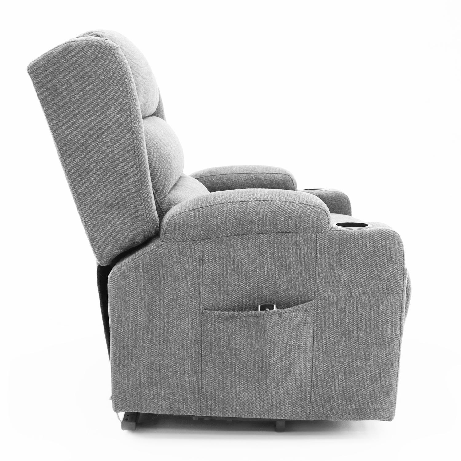 OUT BACK Lift Recliner Chair Extra Large 75cm Seat Width 250kg Lift Higher Leg Lift 3-Years Warranty - (Grey Fabric)