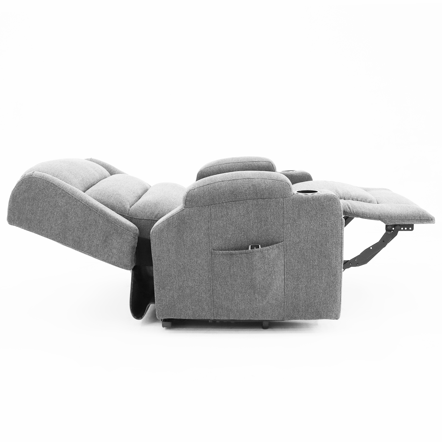 OUT BACK Lift Recliner Chair Extra Large 75cm Seat Width 250kg Lift Higher Leg Lift 3-Years Warranty - (Grey Fabric)