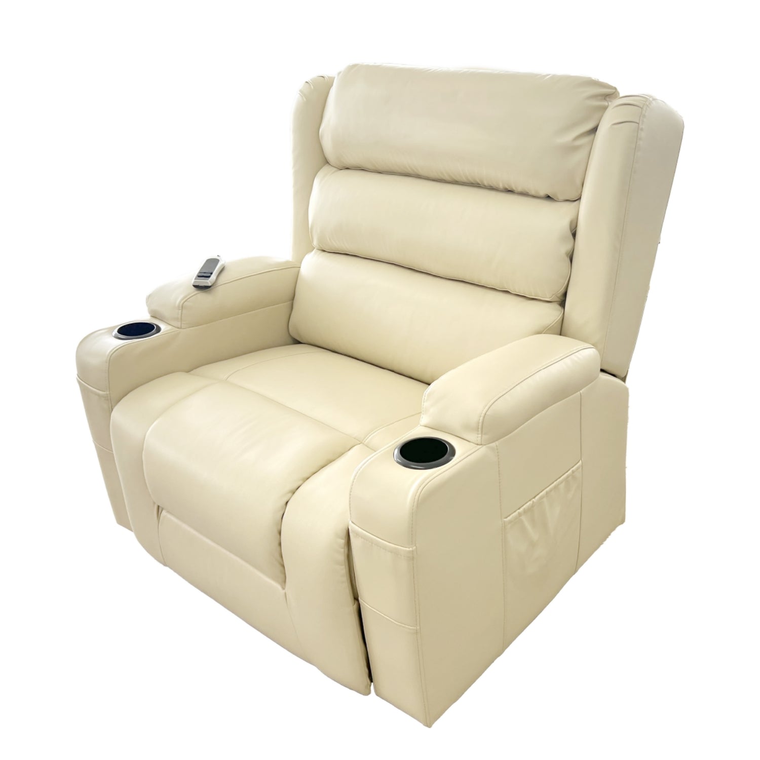OUT BACK Lift Recliner Chair Extra Large 75cm Seat Width 250kg Lift Higher Leg Lift, 3-Years Warranty - (Beige Leather)