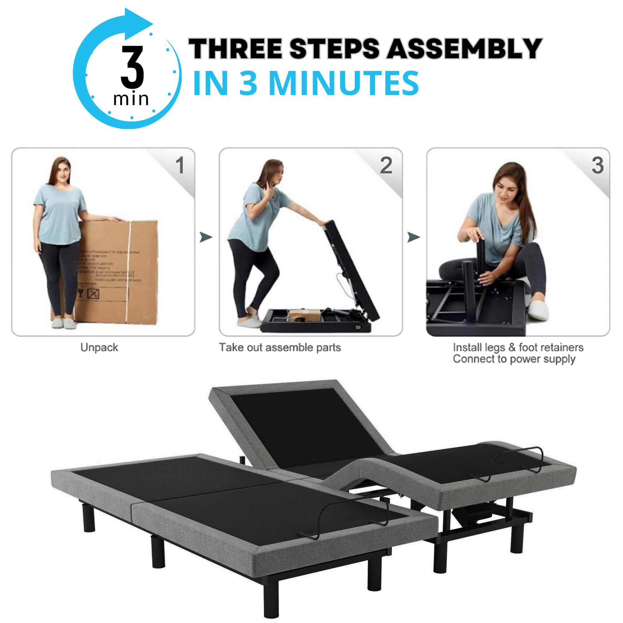 Ruby Adjustable Bed Base with Himalayan Mattress - LIMITED TIME OFFER