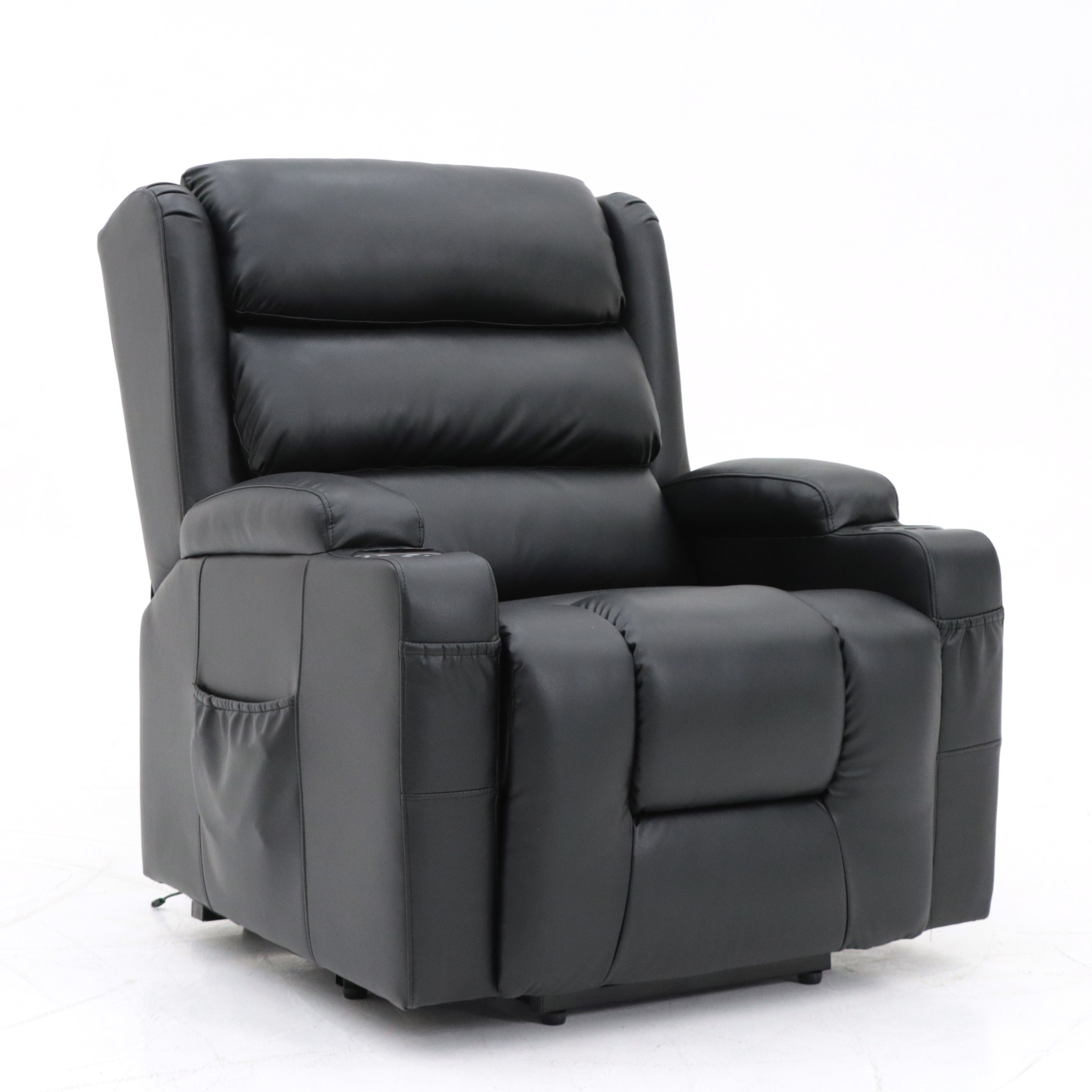 THE SPIRIT Lift Recliner Chair - 180kg Lift Capacity, Higher Leg Lift, 3-Years Warranty - (Black Leather)