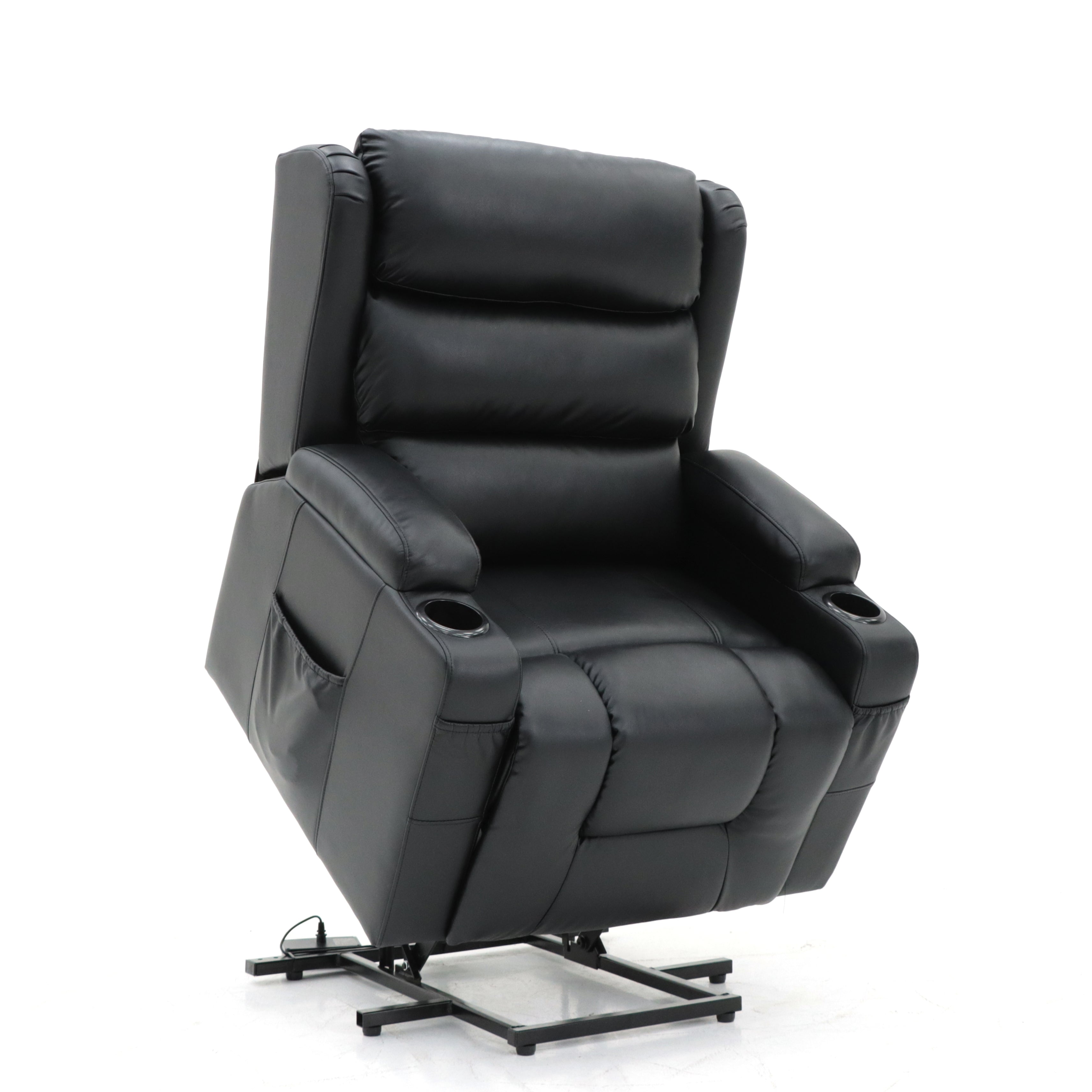 THE SPIRIT Lift Recliner Chair - 180kg Lift Capacity, Higher Leg Lift, 3-Years Warranty - (Black Leather)