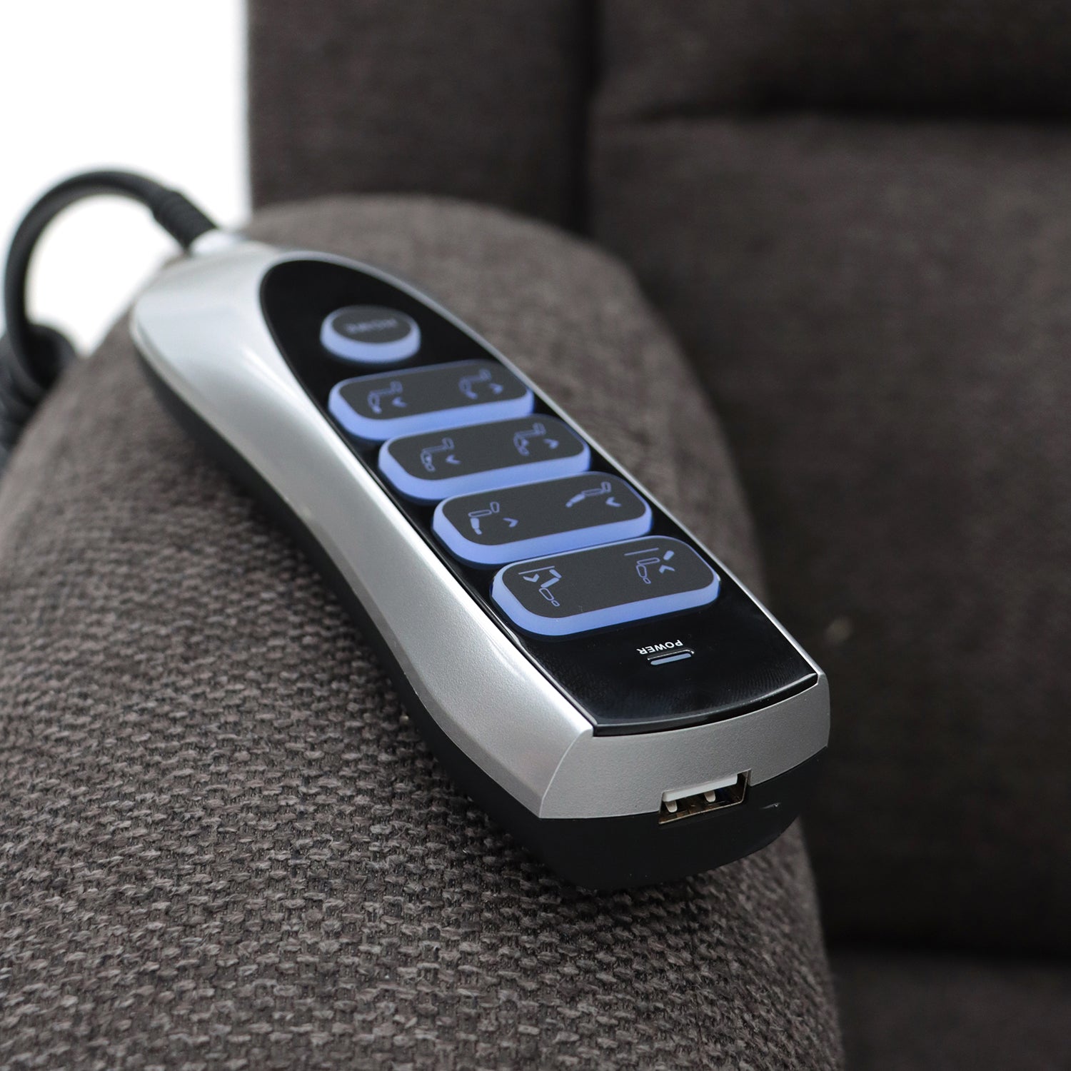 OUT BACK Lift Recliner Chair Extra Large 75cm Seat Width 250kg Lift Higher Leg Lift 3-Years Warranty - (Brown Fabric)