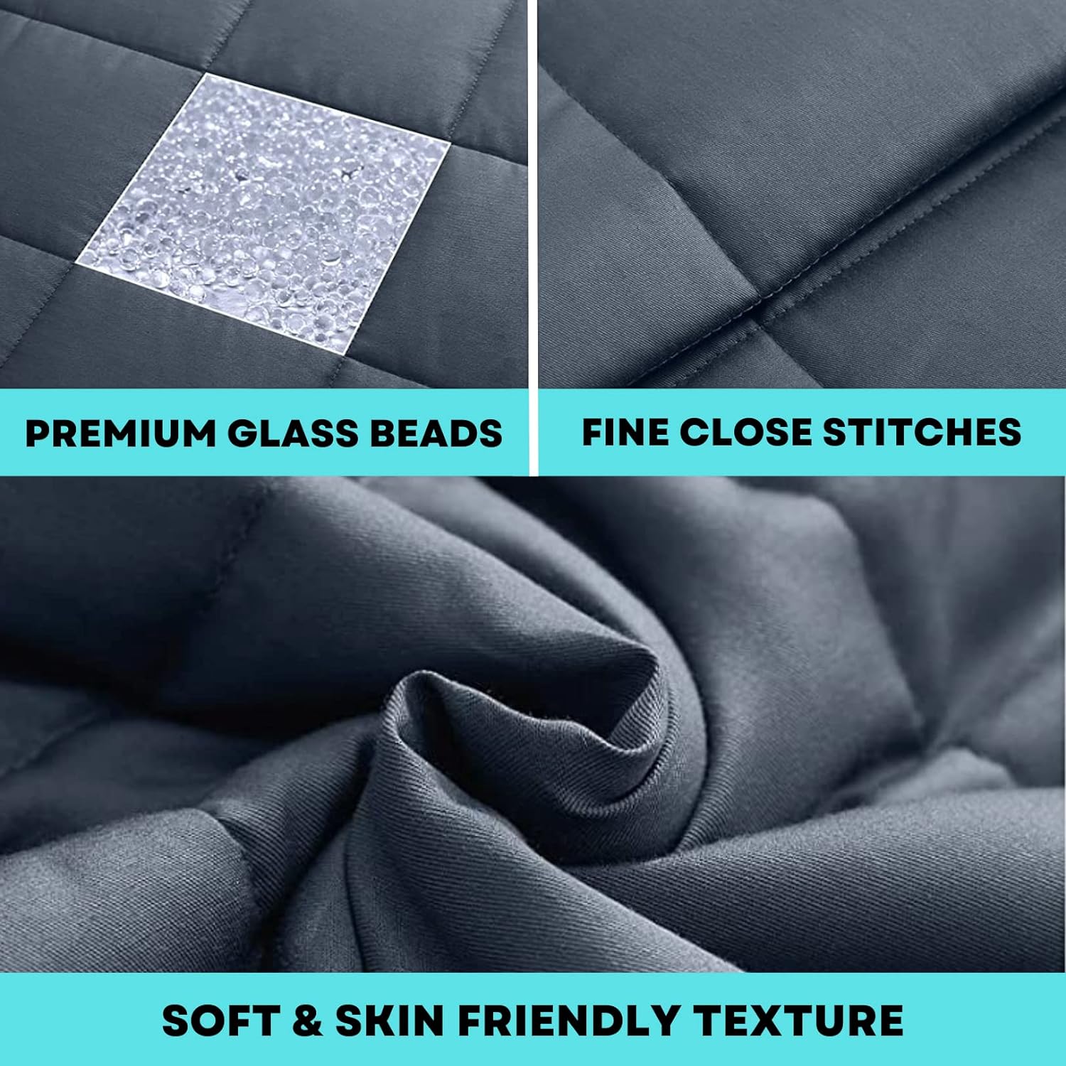 Weighted Blanket 12kg (240x260cm) Super King, Biggest Size in The Market, Heavy Duvet Calming Throw Blanket with Glass Beads for Calming and Relaxation