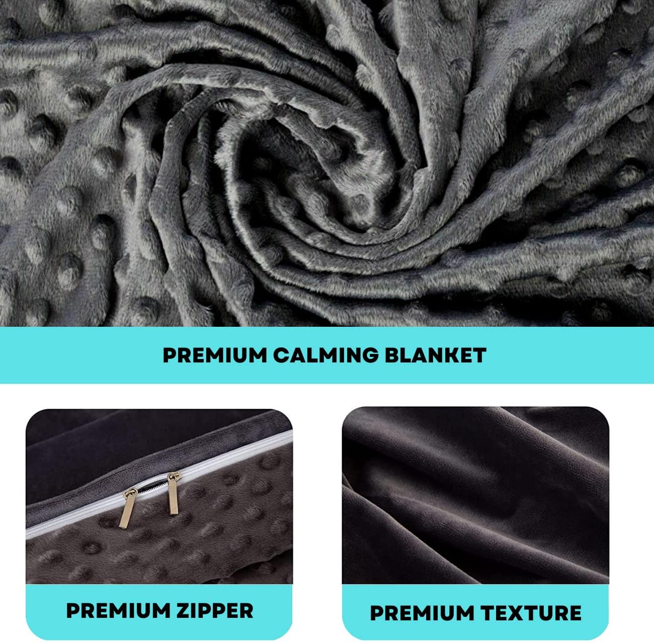 Weighted Blanket 9.1Kg (210 x 210cm) Super King, Heavy Blanket Duvet Ultra-Soft Minky Cover, Warm Big Hug Calming Blanket for Anti Anxiety and Autism