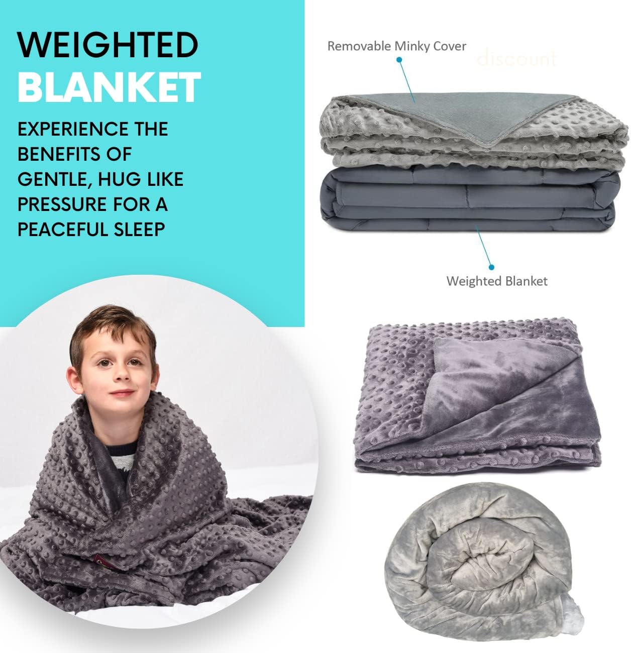 Minky Best Weighted Blanket With Removable Cover Bare Home Ultra