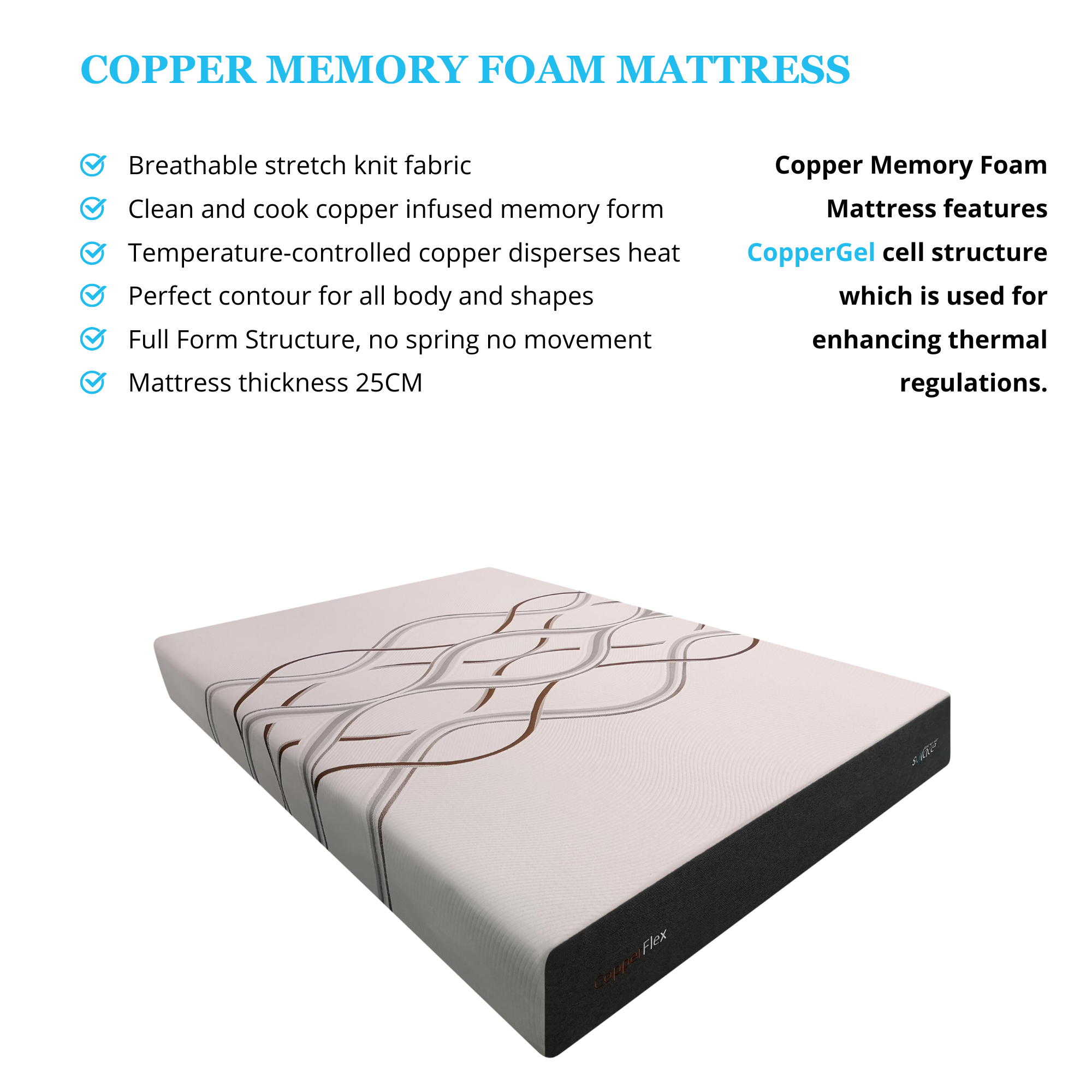Wonder Sleep Adjustable Bed Base with CopperFlex Mattress - LIMITED TIME OFFER