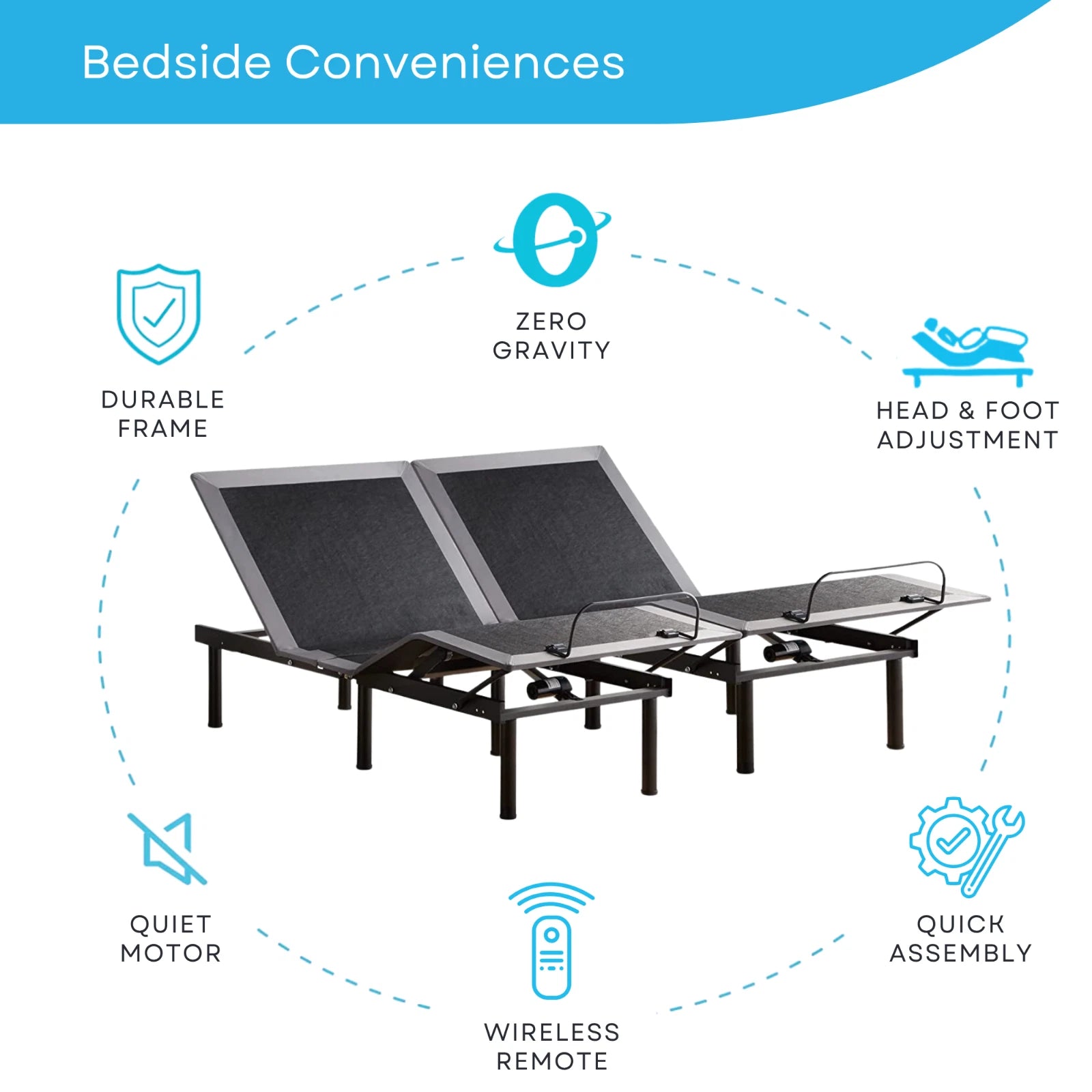 Wonder Sleep Adjustable Bed Base with CopperFlex Mattress - LIMITED TIME OFFER
